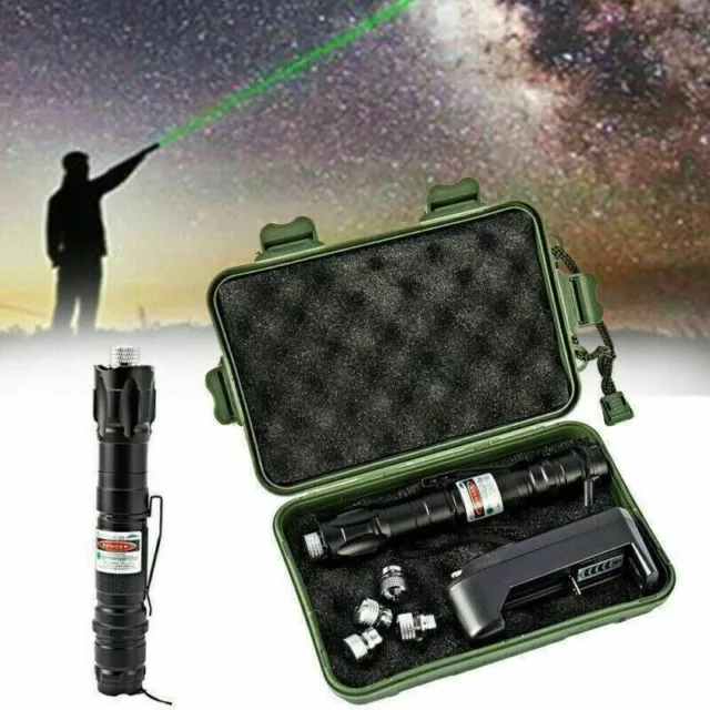 1000Miles Strong Beam Green Laser Pointer Pen 532nm Lazer Torch USB Rechargeable