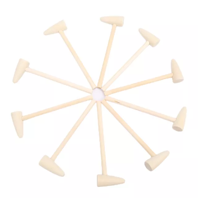 10PCS Solid Wood Mini Hammer For Planet Cake Hammer For Kids With Flat Head T-tz