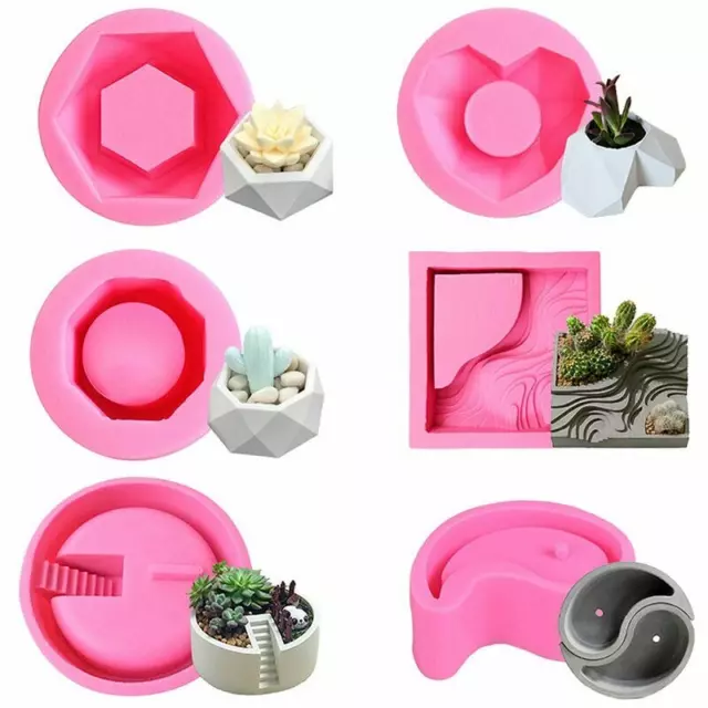 Pot Concrete Silicone Flower Mold Planter Cement Mould Molds Succulent Diy Plant