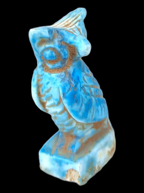 RARO ANTIGUO EGIPCIO ANTIGUO Estatua Piedra Loza Egipto Búho Pájaro Santo