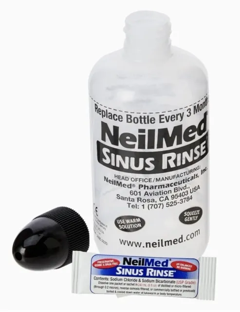 NeilMed Sinus Rinse Kit Bottle Natural Sachet Irrigation Allergy Relief netipot