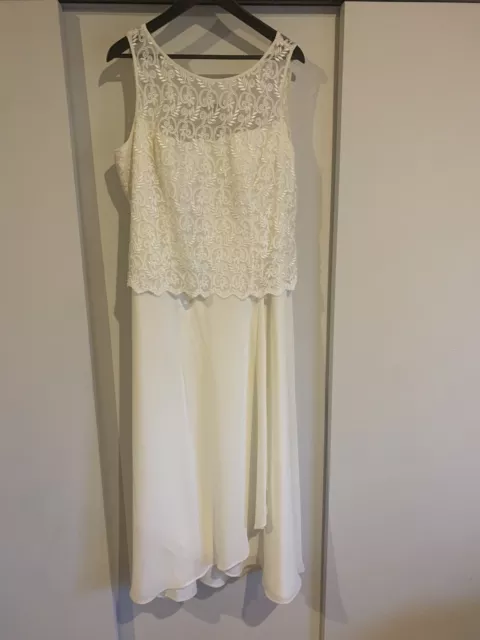 Gorgeous Informal Ivory"Michaelangelo" Wedding W/Lace Top/Crepe Chiffon Skirt 16