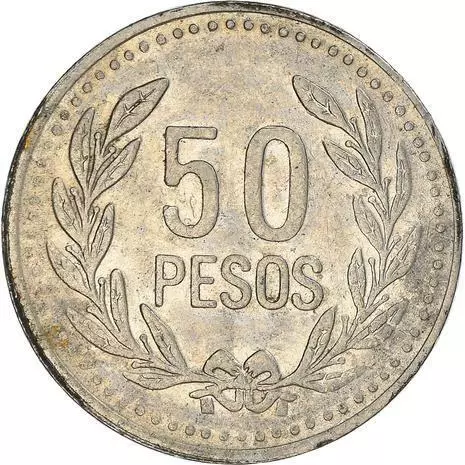 Colombia 50 Pesos | Wreath Coin 2007 - 2012
