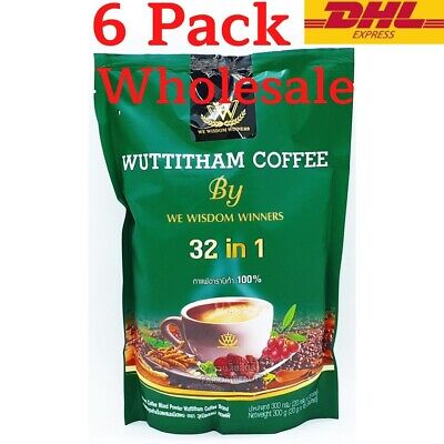 Café instantáneo saludable Wuttitham 32 en 1 hierbas mixtas control de peso.
