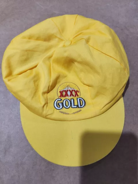 XXXX GOLD Baggy Yellow Beer Cricket Cap Hat Australian QLD Beer Free Post Ashes