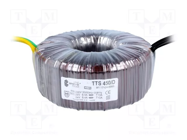 1 piece, Transformer: toroidal TTS450/D230/24-24V /E2UK