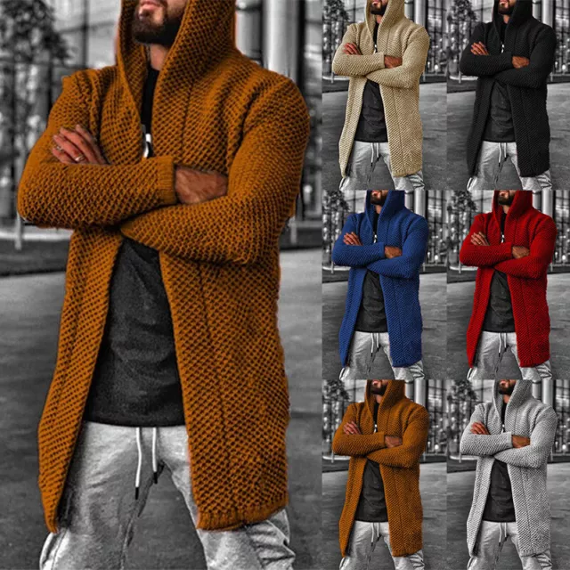 Mens Teddy Bear Fluffy Fleece Cardigan Winter Warm Hooded Jacket Hoodie  Coat Top