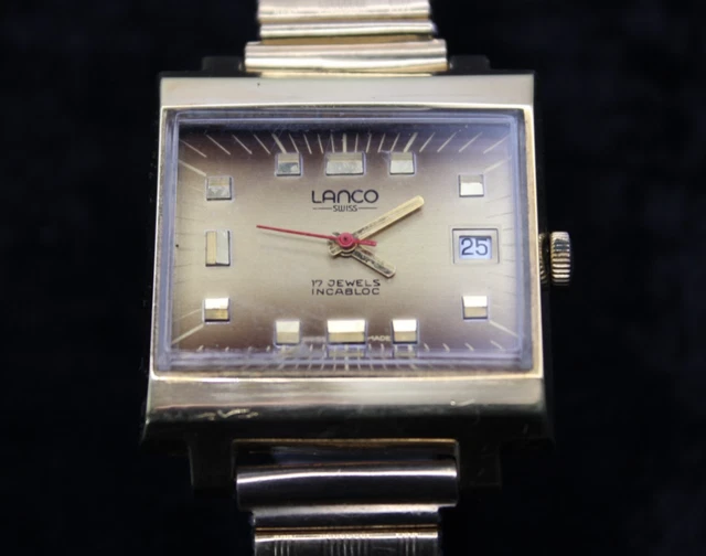 Montre Vintage LANCO 385 Cal. 1022 - Diamètre 33 Mm - Pour Homme - Occasion, état Fonctionnel