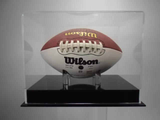 Mini size football display case 85% UV filtering acrylic plastic memorabilia NFL