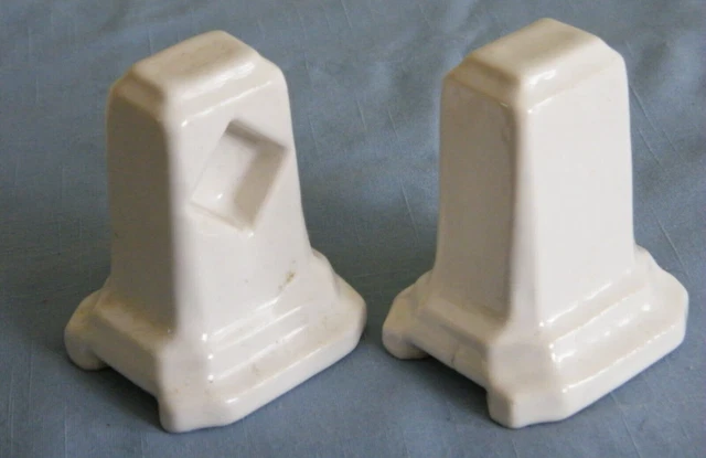 Pair of Vintage White Ceramic Square Towel Bar /Toilet Paper Rod Holders