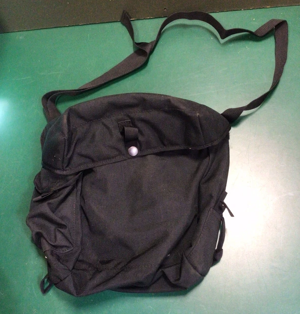 BRITISH ARMY, MILITARY Surplus Black Respirator Shoulder Bag, Lunch Bag