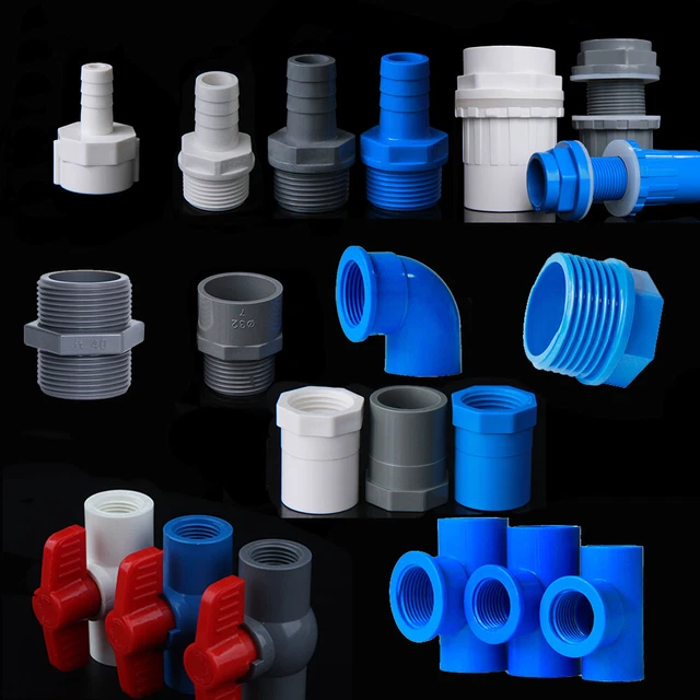 PVC WATER SUPPLY Pipe BSP Threaded Fittings Adapter Joint Various Sizes
