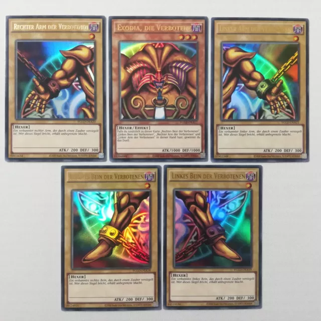 Exodia die Verbotene Set vollständig Ultra Rare Holo deutsch Yugioh YGLD Hexer