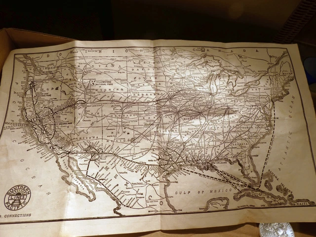 1920 Southern Pacific Lines Railroad Timetable.  Outstanding Maps!