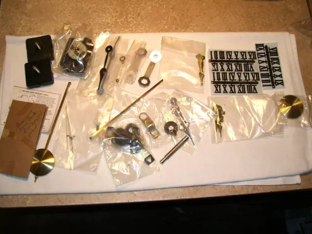 Lot of Clock Parts 3 New Quartz Movements NUmbers More