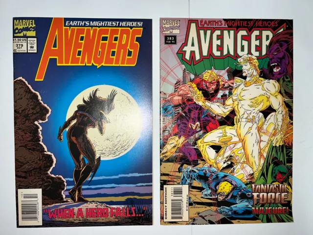 Marvel Comics Avengers Vol. 1 Comic Book Lot of 2: 379 383 Iron Man,Thor,Vision