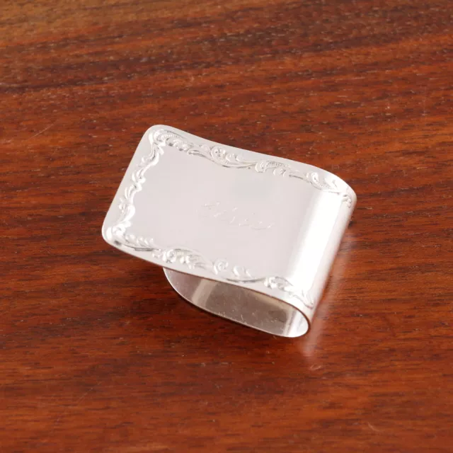 S Kirk & Son Sterling Silver Napkin Clip #27 Applied Border Monogram Elsie