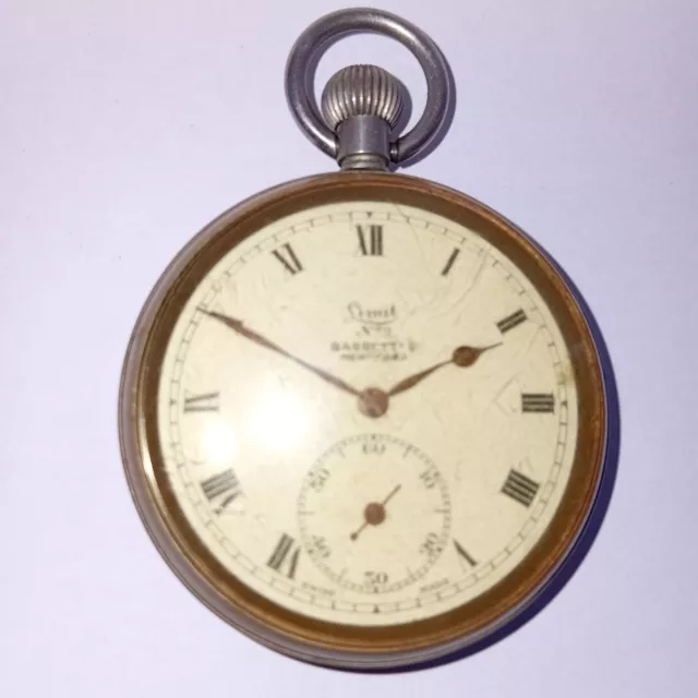 WORKING VINTAGE GENTLEMANS SWISS POCKET WATCH LIMIT No2 GARRETT'S of HERTFORD