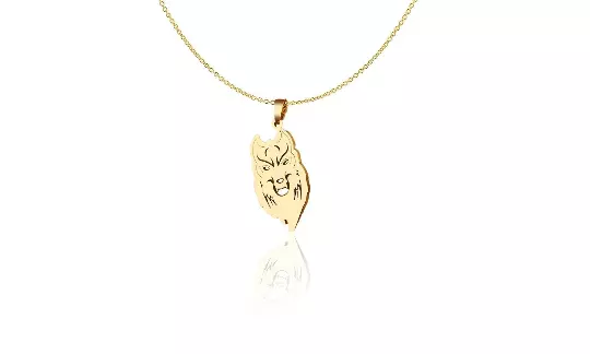 14k Solid Gold Wolf Punk Rock Pendant Hip Hop Style Goth Animal Jewelry NO CHAIN