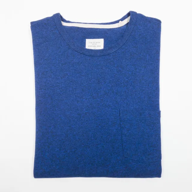 Rag & Bone Sapphire Blue Heathered Pocket Tee Short Sleeve T Shirt - S Small