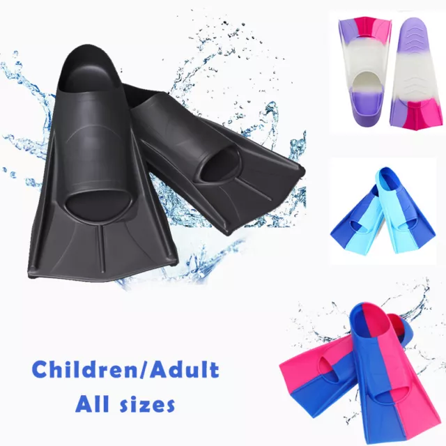 Kids Junior Adults Swimming Swim Diving Snorkeling Flippers Fins All Sizes UK