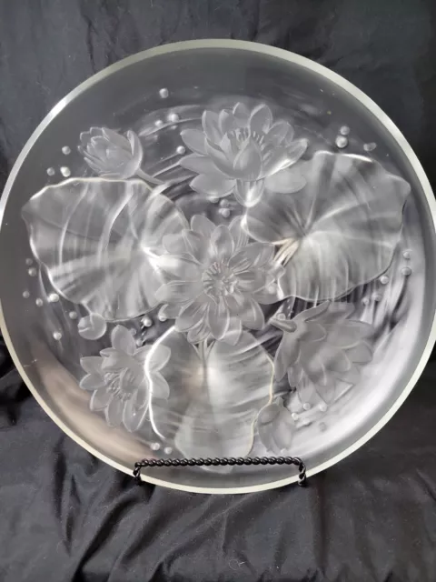 Vintage Verlys Glass Frosted Water Lily Bowl 1930