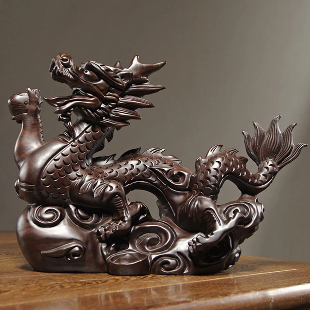 Sculpture de dragon en résine, ornement pour bureau, bibliothèque d