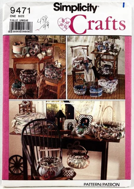 1989 Simplicity Sewing Pattern 9471 Picture Frames & Basket Covers Vintage 12953