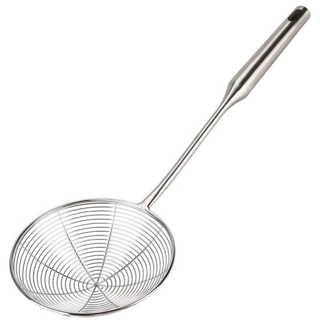 Strainer Skimmer Ladle Stainless Steel Metal Frying Basket with Long Handle  B4