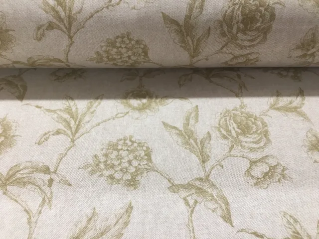 Provencal Toile OCHRE Yellow Linen/Cotton 140cm wide Curtain/Upholstery Fabric