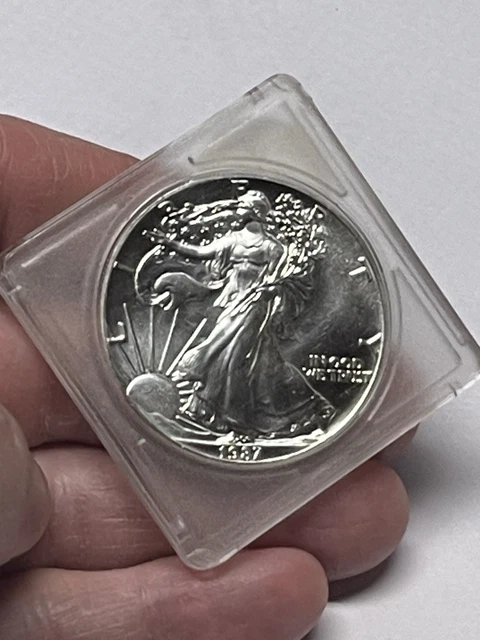 1987 WALKING LIBERTY American Eagle Silver Dollar 1 oz .999 Fine
