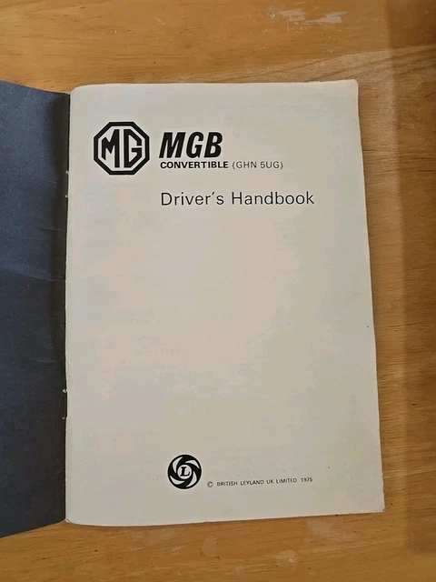 MGB 1975 OWNERS Manual Mg Owner's Drivers Guide Book Handbook 75 $42.29 ...