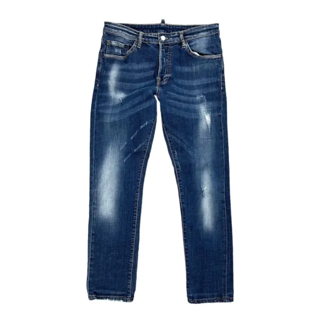 Dsquared2 Cool Guy Jean Blue Men's Slim Taper Denim Jeans Size 48 distressed