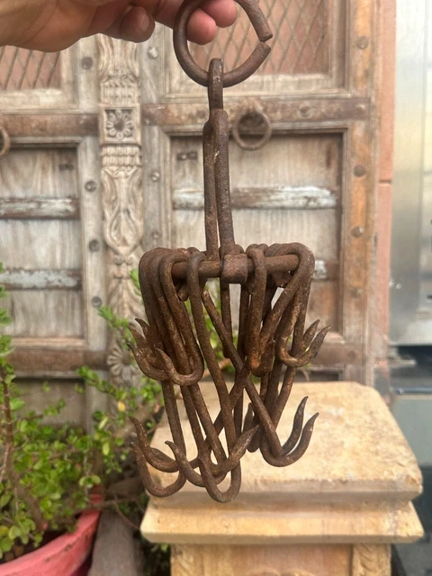 Antique Water Well Hook Hooks 18th Century Wrought Iron Blacksmith Hand Forged