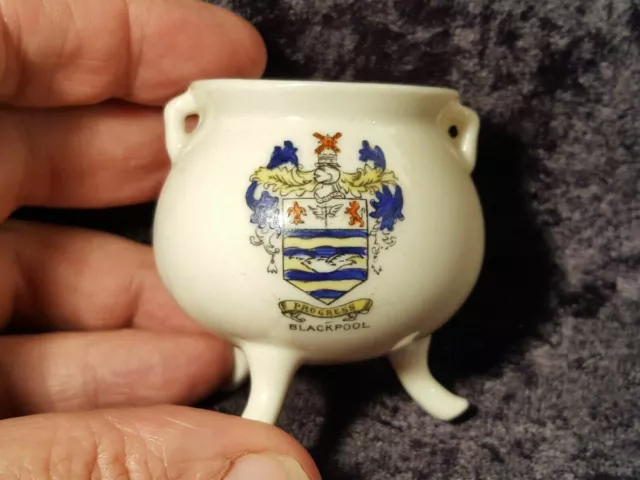 Blackpool - Crested China Cauldron Sand Grown 'Uns, Expats or Magic Gift