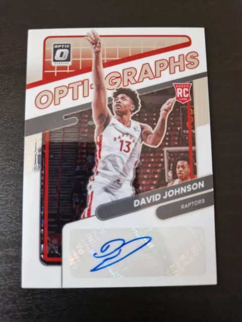 David Johnson 2021-22 Donruss Optic Basketball Auto Card Opti-Graphs /99 Raptors