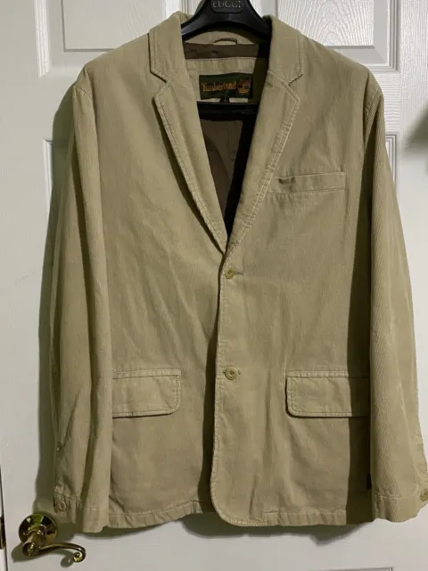 ✅Timberland Mens Tan Corduroy Cord Jacket Blazer Coat ✅Size L ✅Fall 2006