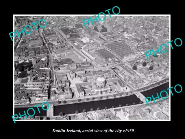 OLD LARGE HISTORIC PHOTO OF DUBLIN IRELAND AERIAL VIEW OF THE CITY c1950 3