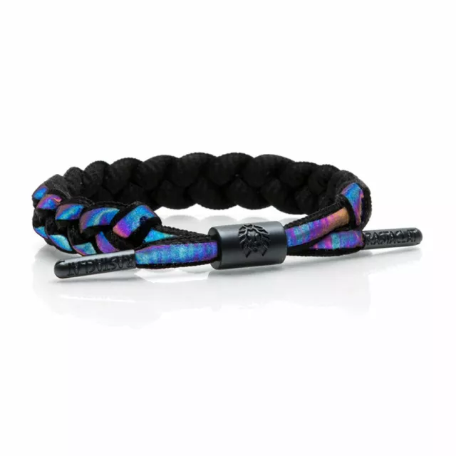 Brand New RASTACLAT Void 3M Iridescent Black Braided Shoelace Bracelet 2