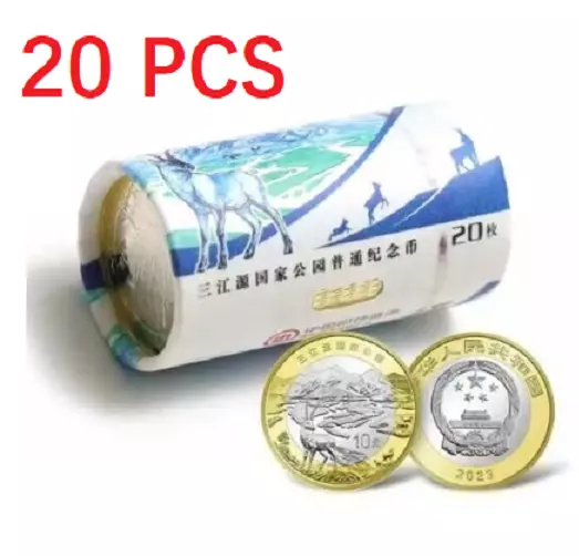 Lot of 20 coins, China 10 Yuan Coin, 2023, Sanjiangyuan National Park, UNC