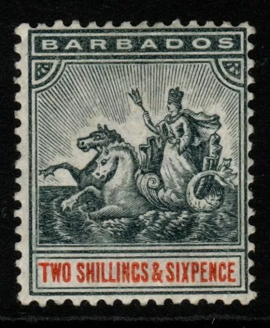 Barbados Sg114 1892 2/6 Blue-Black & Orange Mtd Mint