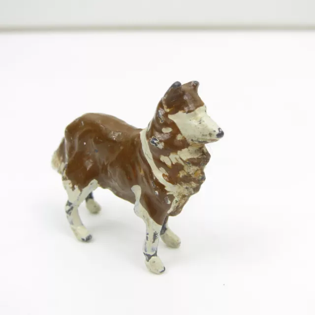 BORDER COLLIE DOG - VINTAGE BRITAINS HUNTING FARM LEAD TOY FIGURE - 26mm