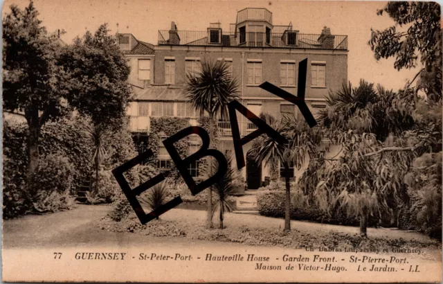 Guernsey St Peter Port Hauteville House Garden Front Ll Vintage Postcard