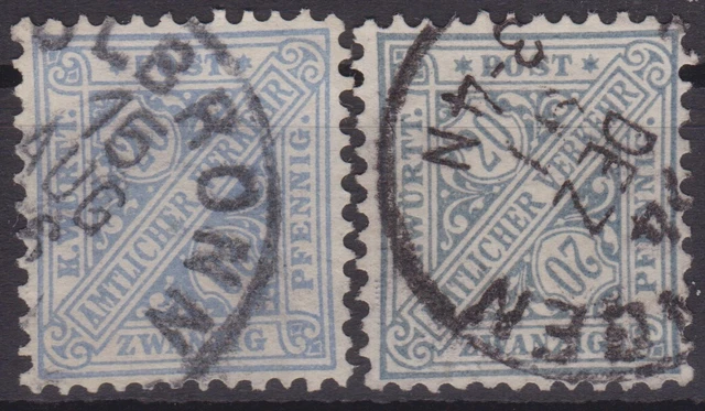 == AD Württemberg Mi. 204 a+b gest., geprüft BPP, Kat. 12€ ==