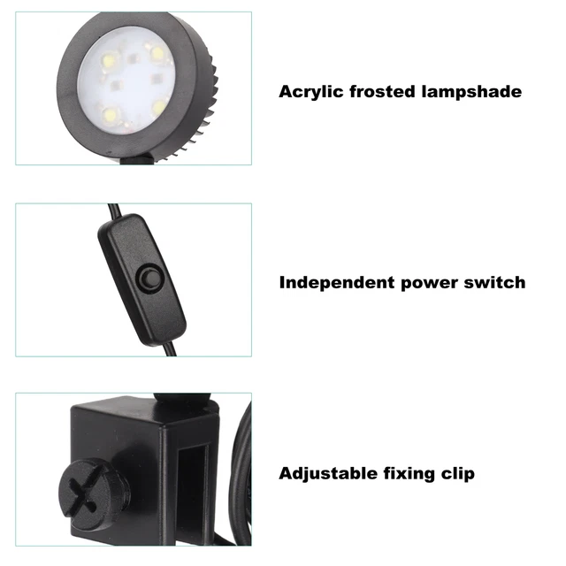Small Aquarium Light Rotatable Clip On LED Fish Tank Lamp Water Plant Lamp Tool