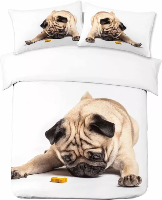 Pug Puppy Dog Biscuit Duvet Cover Set SALE WAREHOUSE CLEARANCE