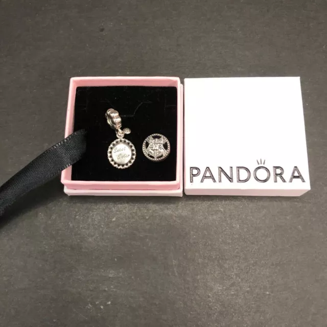 Pandora Sterling Silver Charms Hufflepuff & Sweet Sister 925 6.64g RMF52-SM