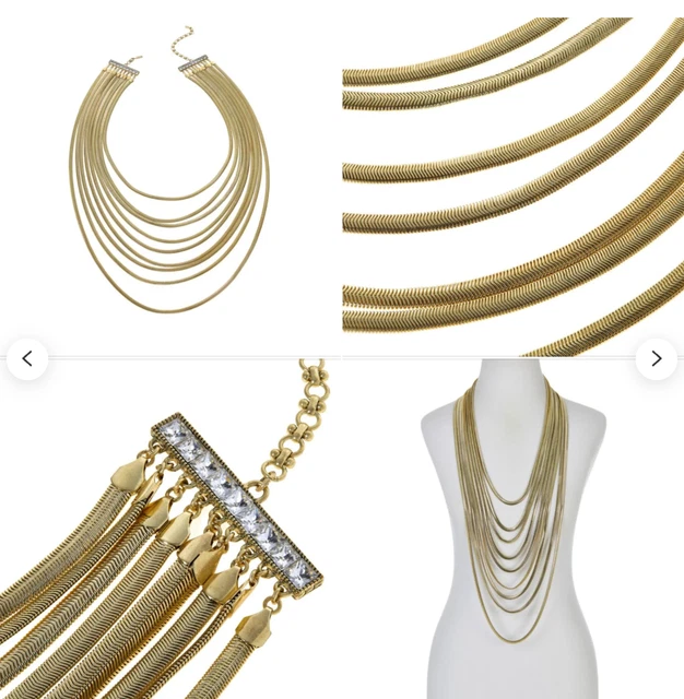 SIGNED Heidi Daus Snake Charmer Multi-Strand Chain Necklace