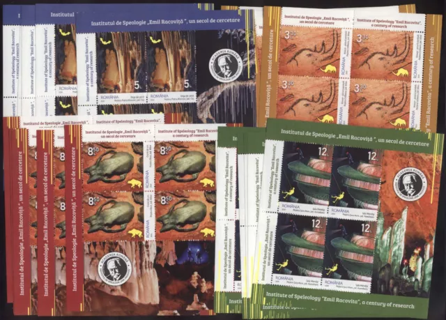 WHOLESALE: 5 Kleinbogensätze Rumänien 2020 Höhlenforschung. MiNr. 7719-22, ME =