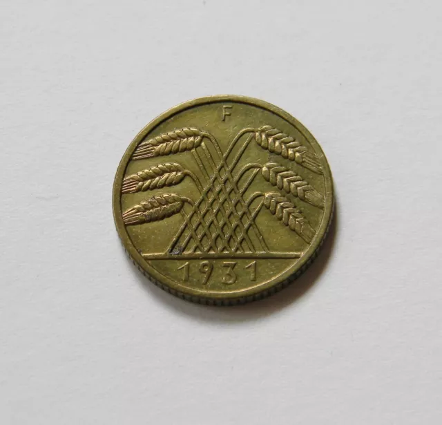 WEIMAR: 10 Reichspfennig 1931 F, J. 317, sehr schön+